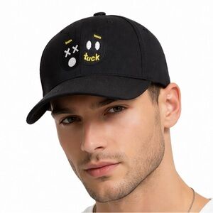 Boom boom The Classic Black Cap with Gold Embroidery anime bombs wool blend